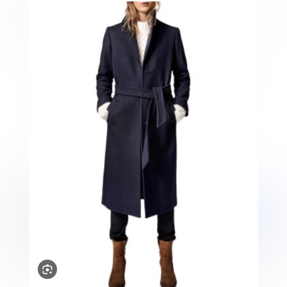 $798 Zadig & Voltaire Monaco Virgin Wool Blend Coat NEW Small